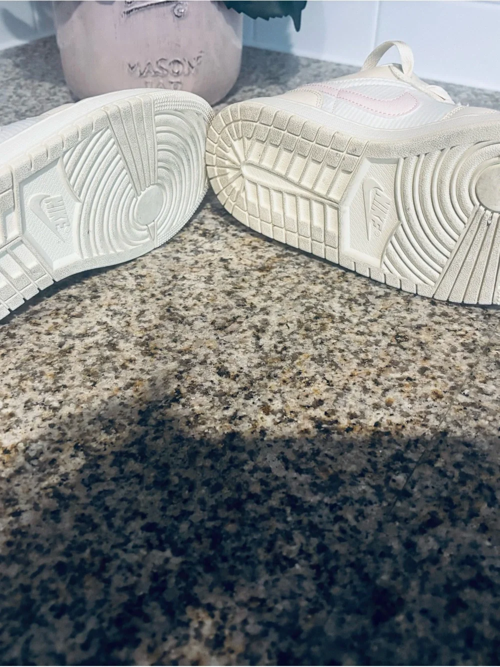 Jordan Low-Top Sneakers in Cream with Pale Pink Accents